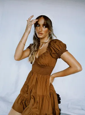 Daniela Mini Dress Chocolate Brown Cocktail Ready Essential Piece