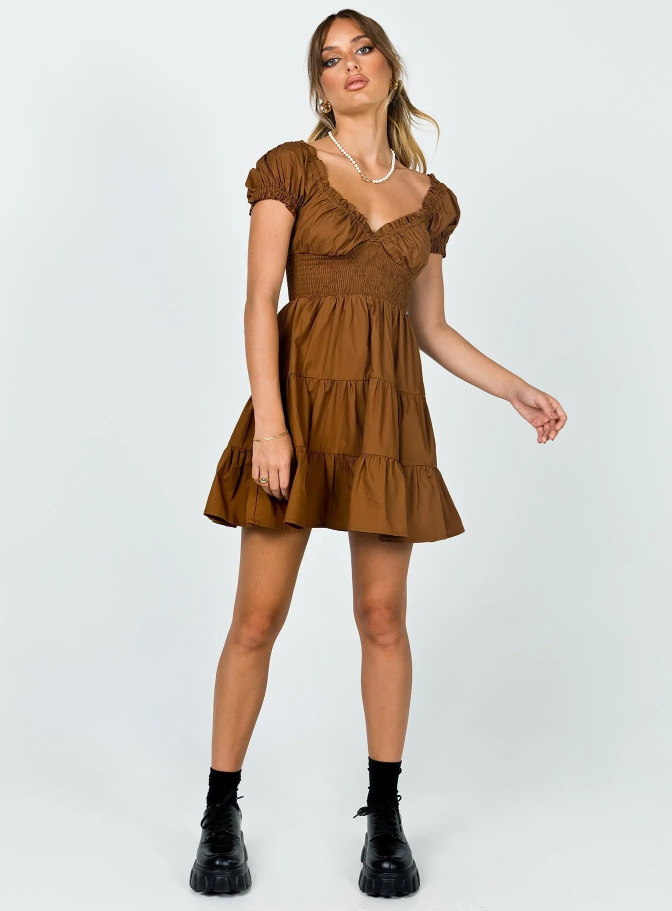 Daniela Mini Dress Chocolate Brown Fashion-Forward