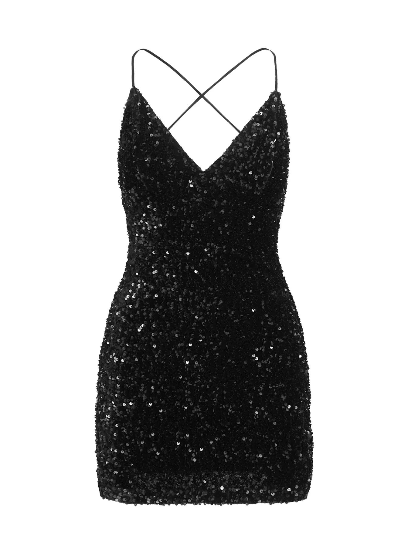 Festive Mood Charlette Sparkle Mini Dress Black