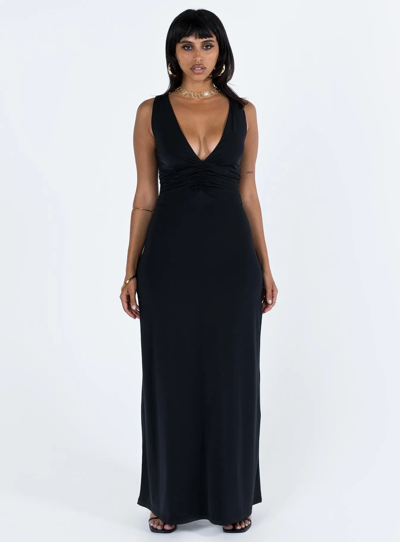 Theater-Night Timeless Look Wear Ellia Maxi Dress Black