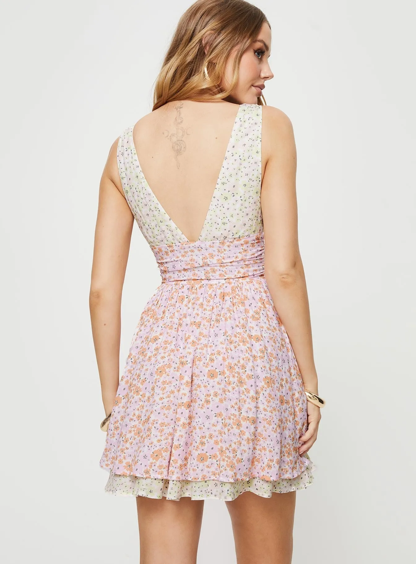 Haily Mini Dress Multi Floral Skin-friendly