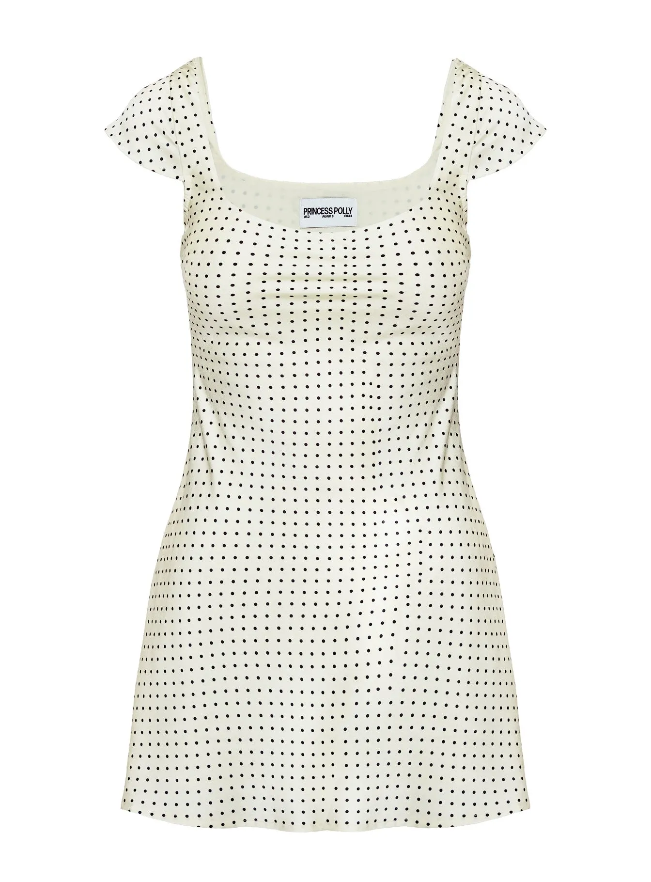 Stylish Design Lucienna Polka Dot Mini Dress White / Black