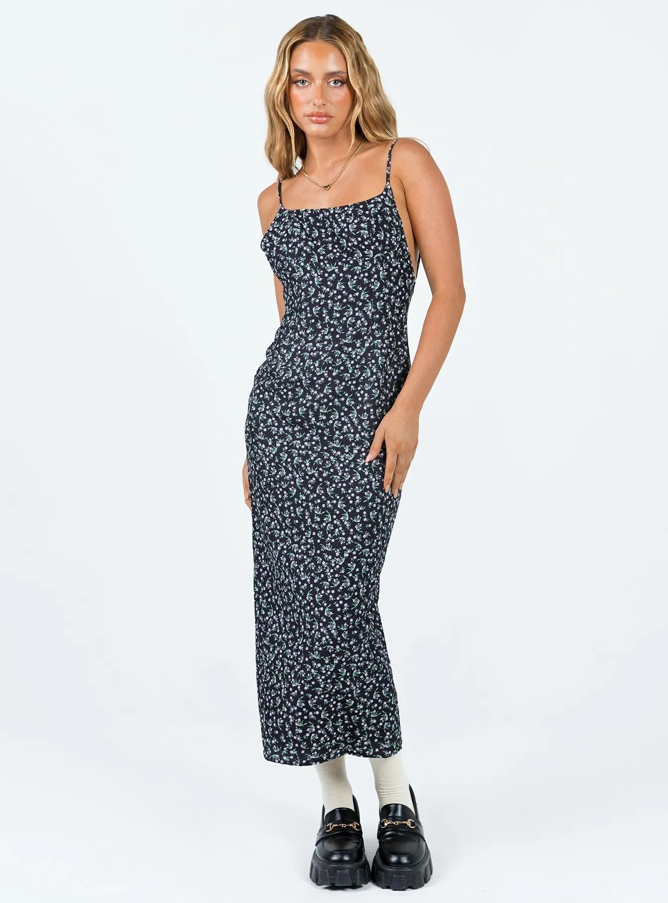 Soft Fashion Arkana Maxi Dress Black Floral