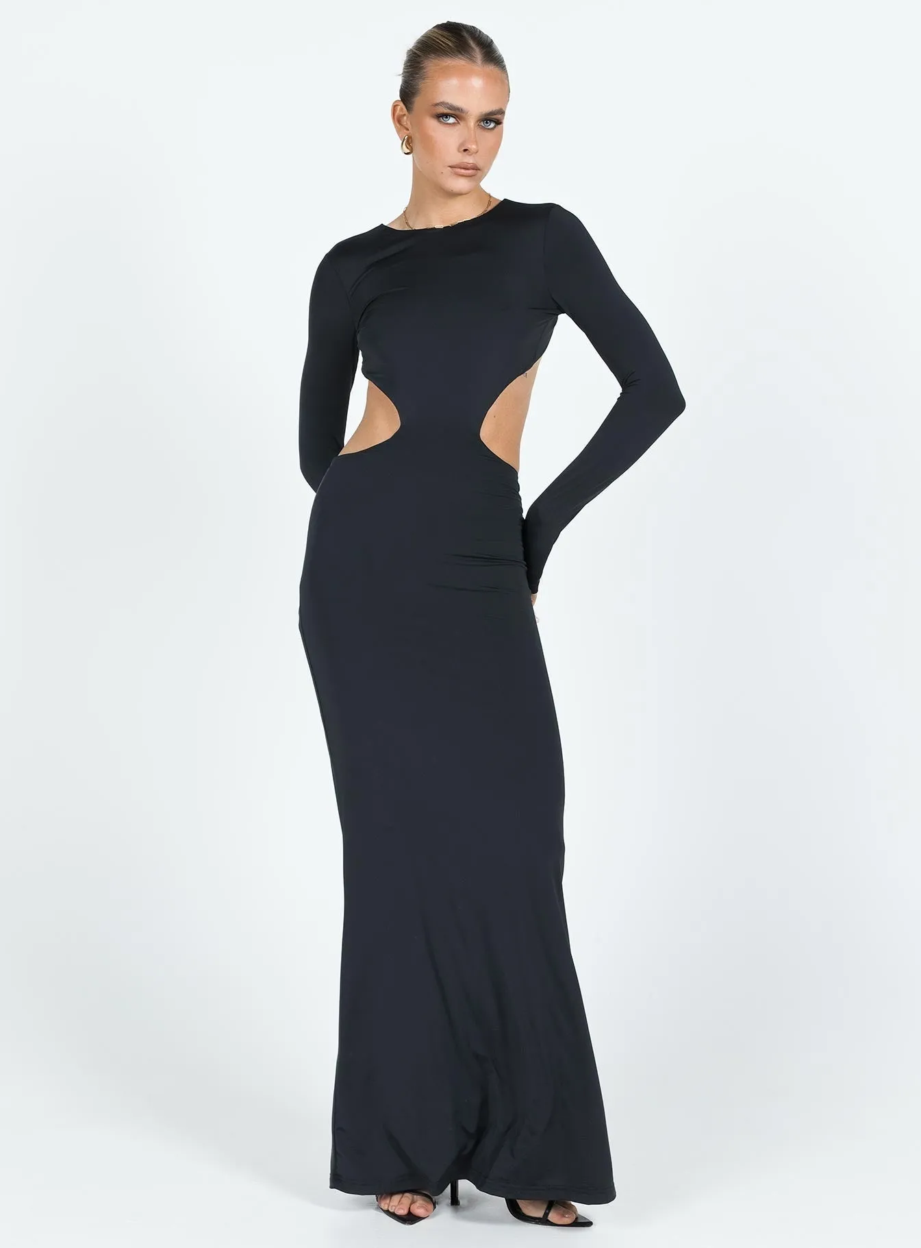 Heuston Backless Maxi Dress Black Church Proper