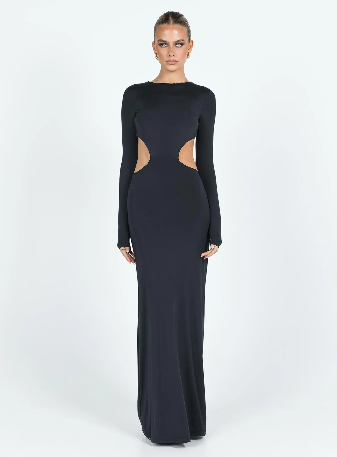 UV-Resistant Heuston Backless Maxi Dress Black
