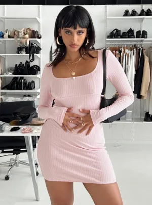 Millard Long Sleeve Mini Dress Pink Trendy Fit