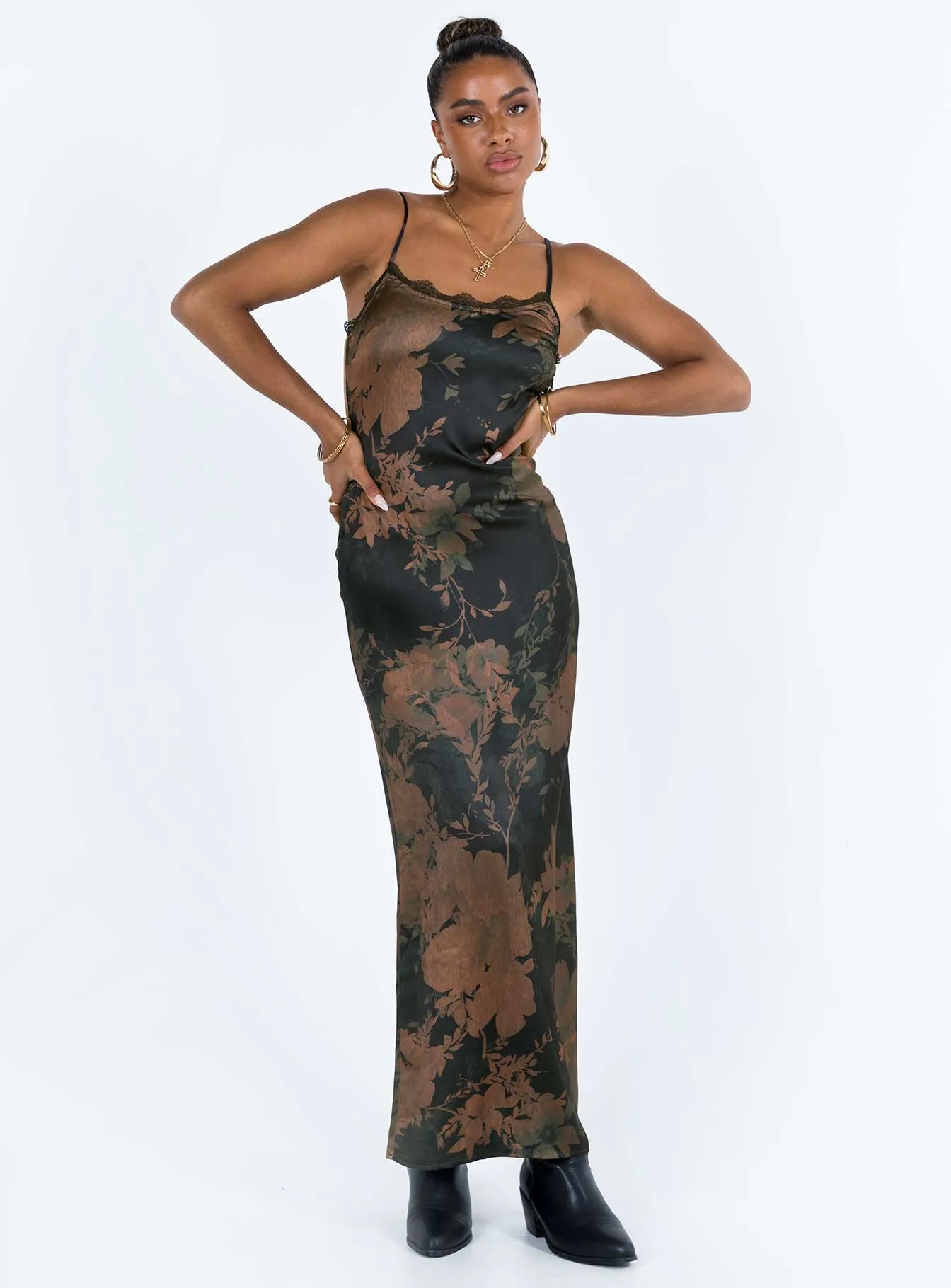 Sophisticated Appeal Guest Glam Charlow Maxi Dress Black / Brown