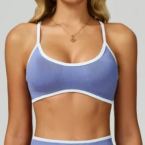 Color Block Sports Bras Workout Strappy Bra Outdoor Pants Car Cool