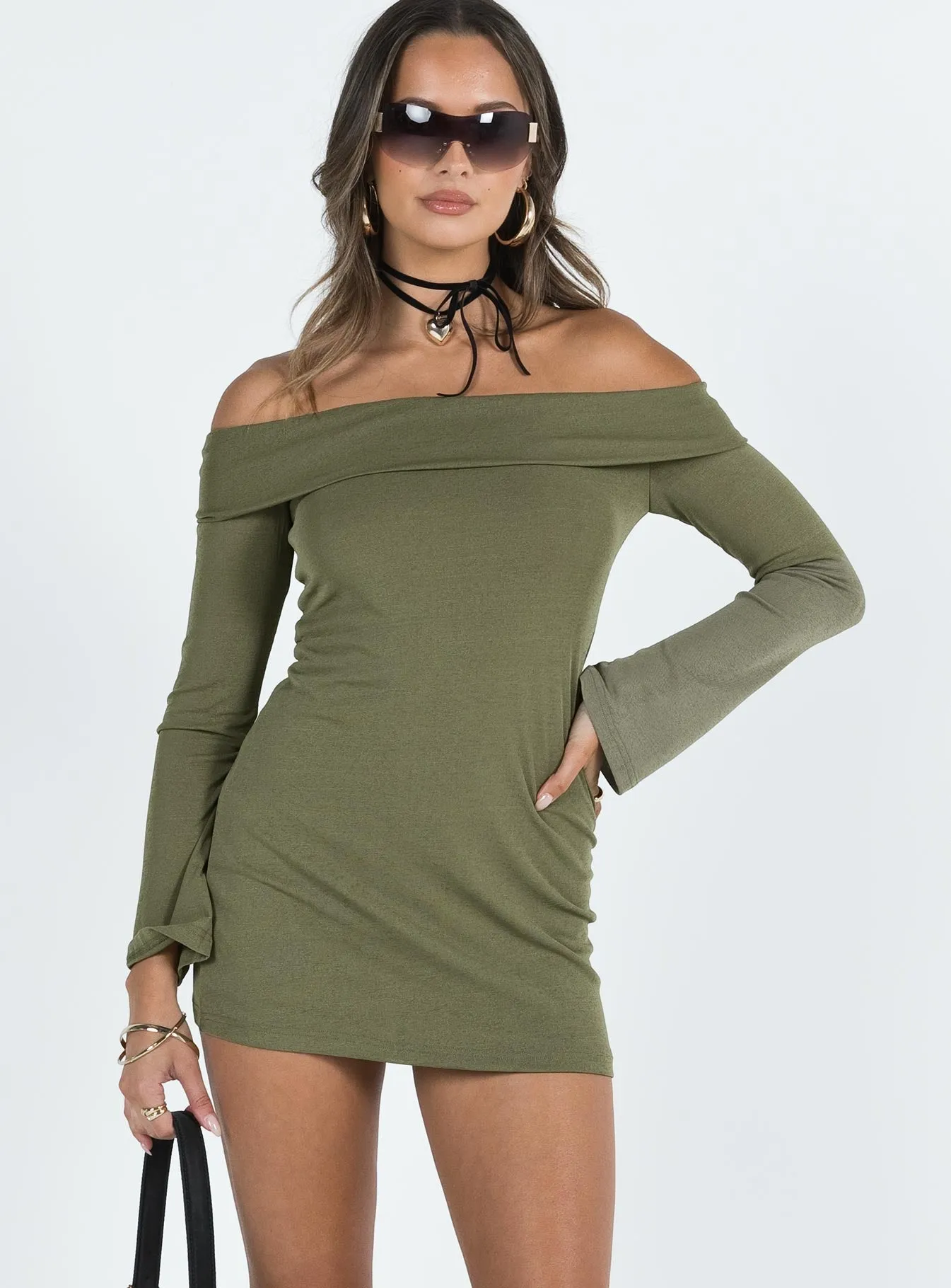 Sleek Design Anya Mini Dress Green