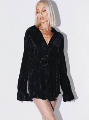 Edena Mini Dress Black Sculpted Form