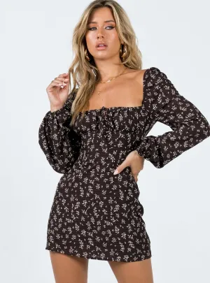 Day Magic Lyndon Long Sleeve Mini Dress Brown