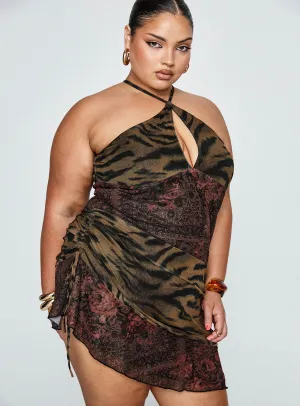 Syrefena Halter Mini Dress Multi Curve Fresh Fit Relax Line