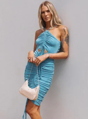 Smart Tones Summer Fashion Amanza Midi Dress Blue