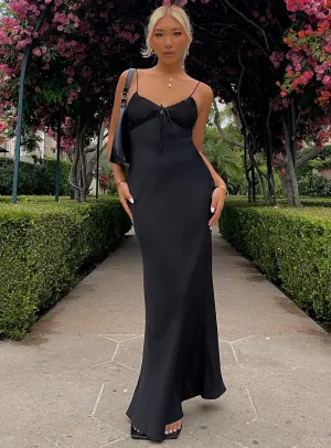 Fitted Design Elegant Look Emily Maxi Dress Black