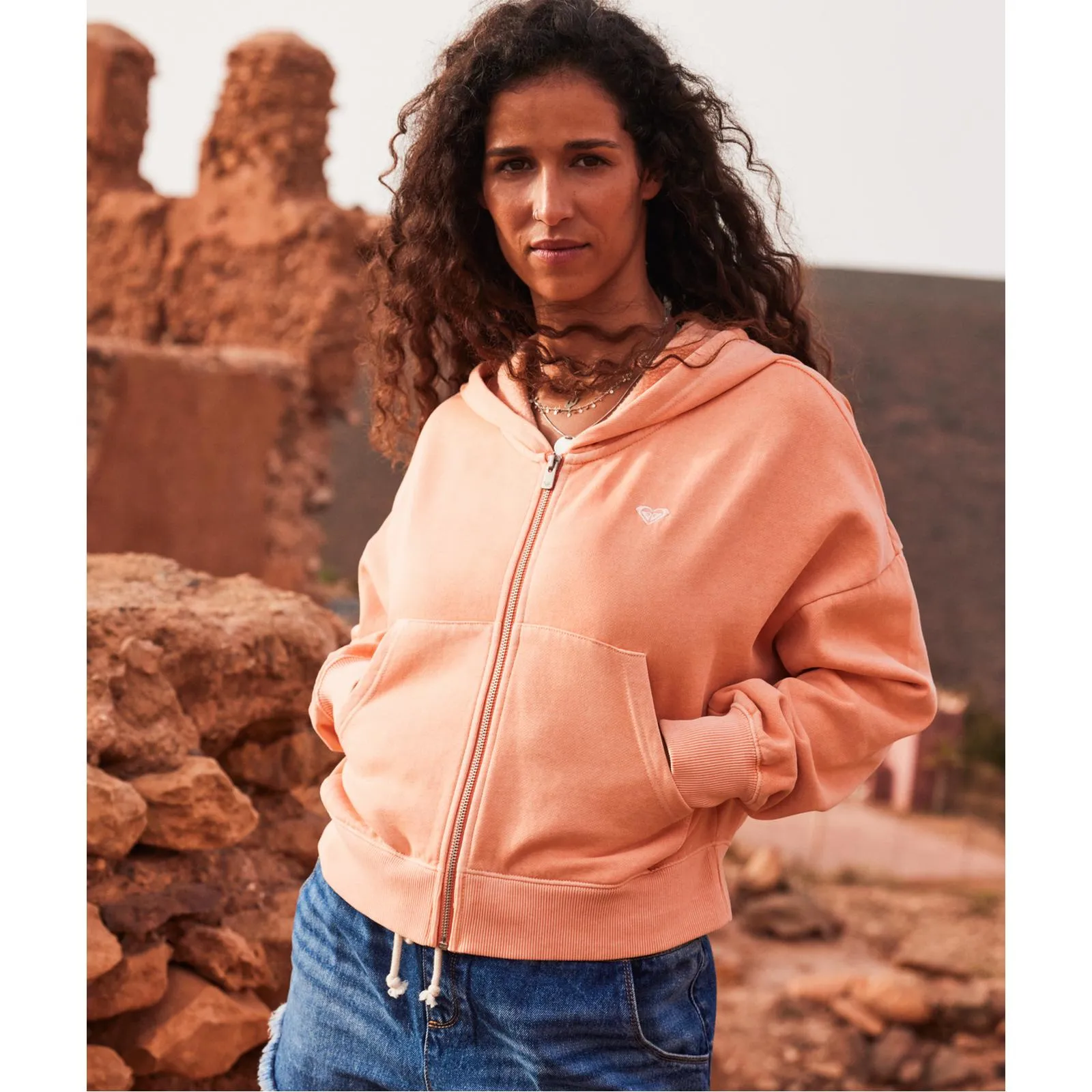 Leather design trend Roxy Womens Sahara Vibes Zip Up Hoodie