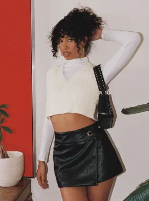 Neat Look Motel Rolo Skirt PU Black