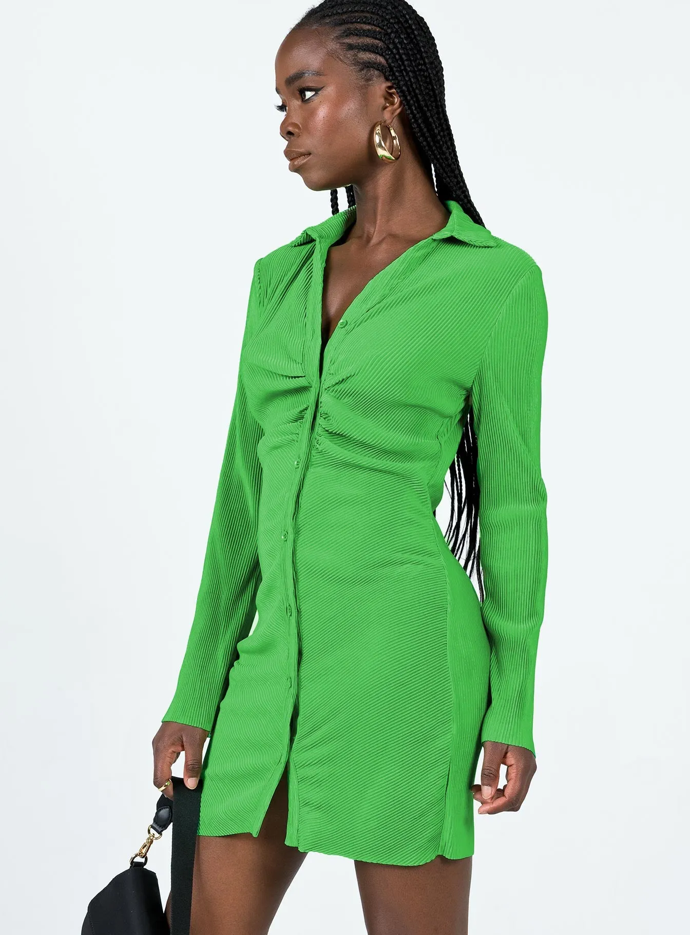 Draped-Style Annemarie Mini Dress Green