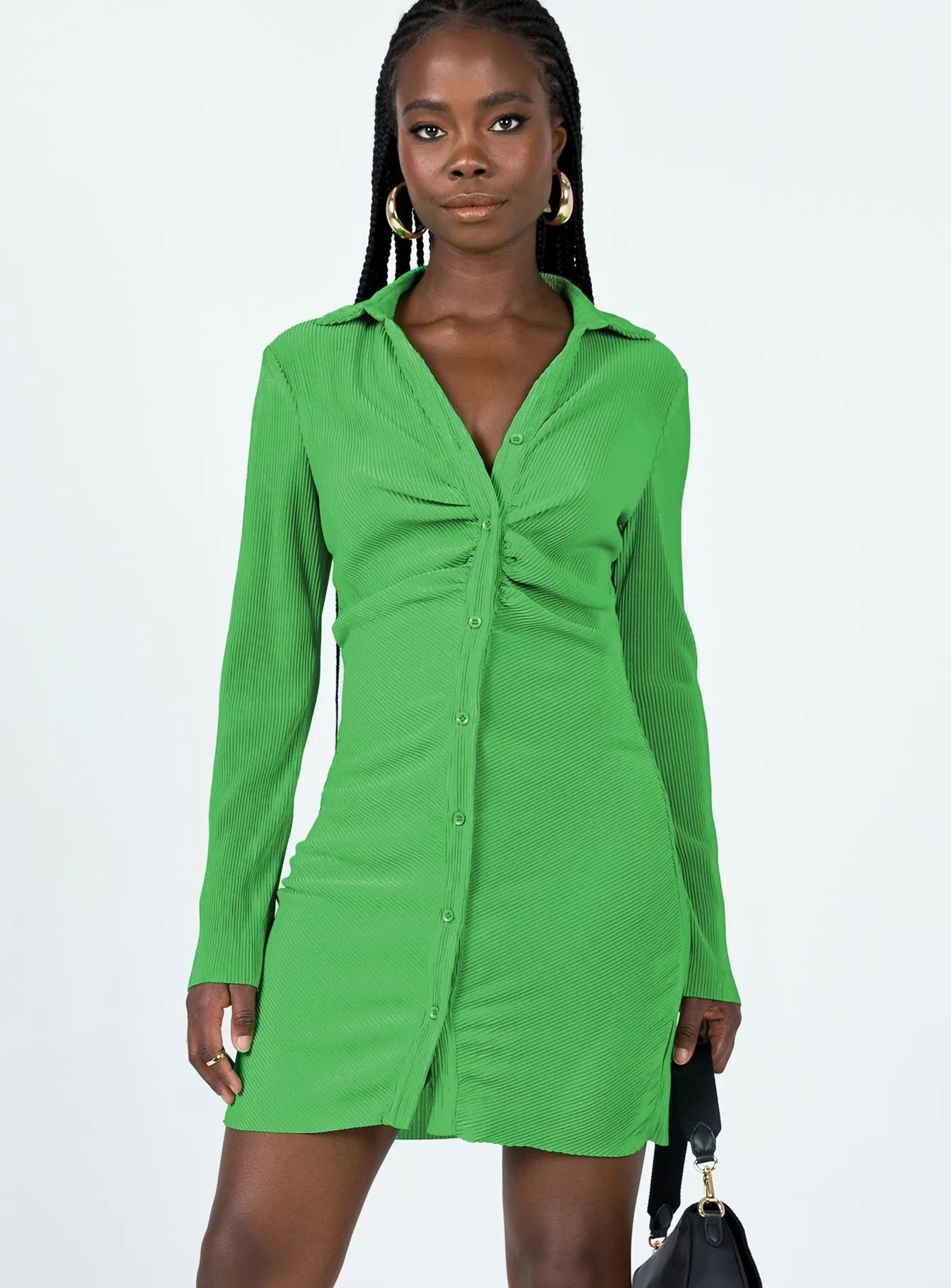 Minimalist Fit Luxe Appeal Annemarie Mini Dress Green