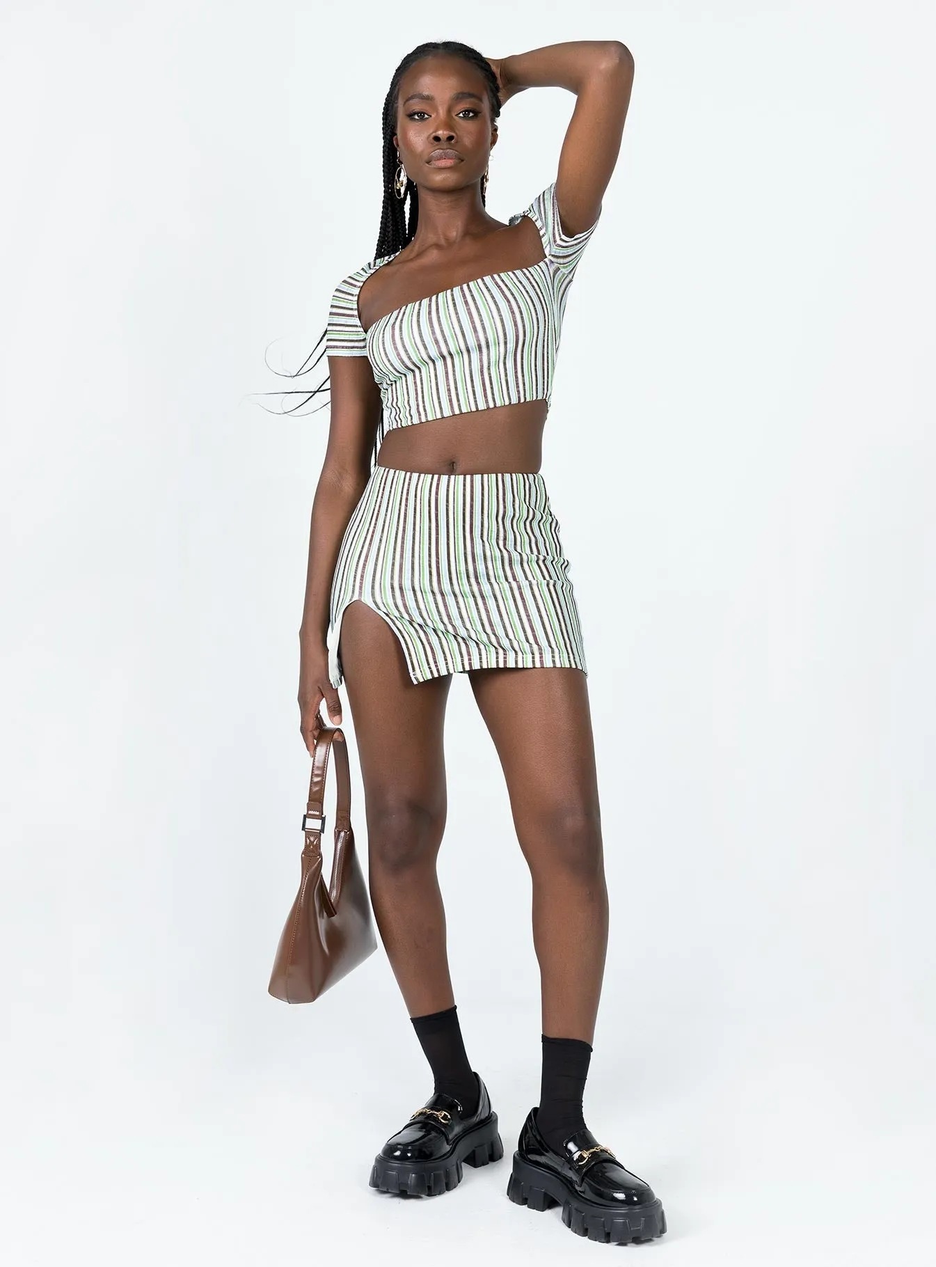 Anni Stripe Mini Skirt Multi Airy Comfort
