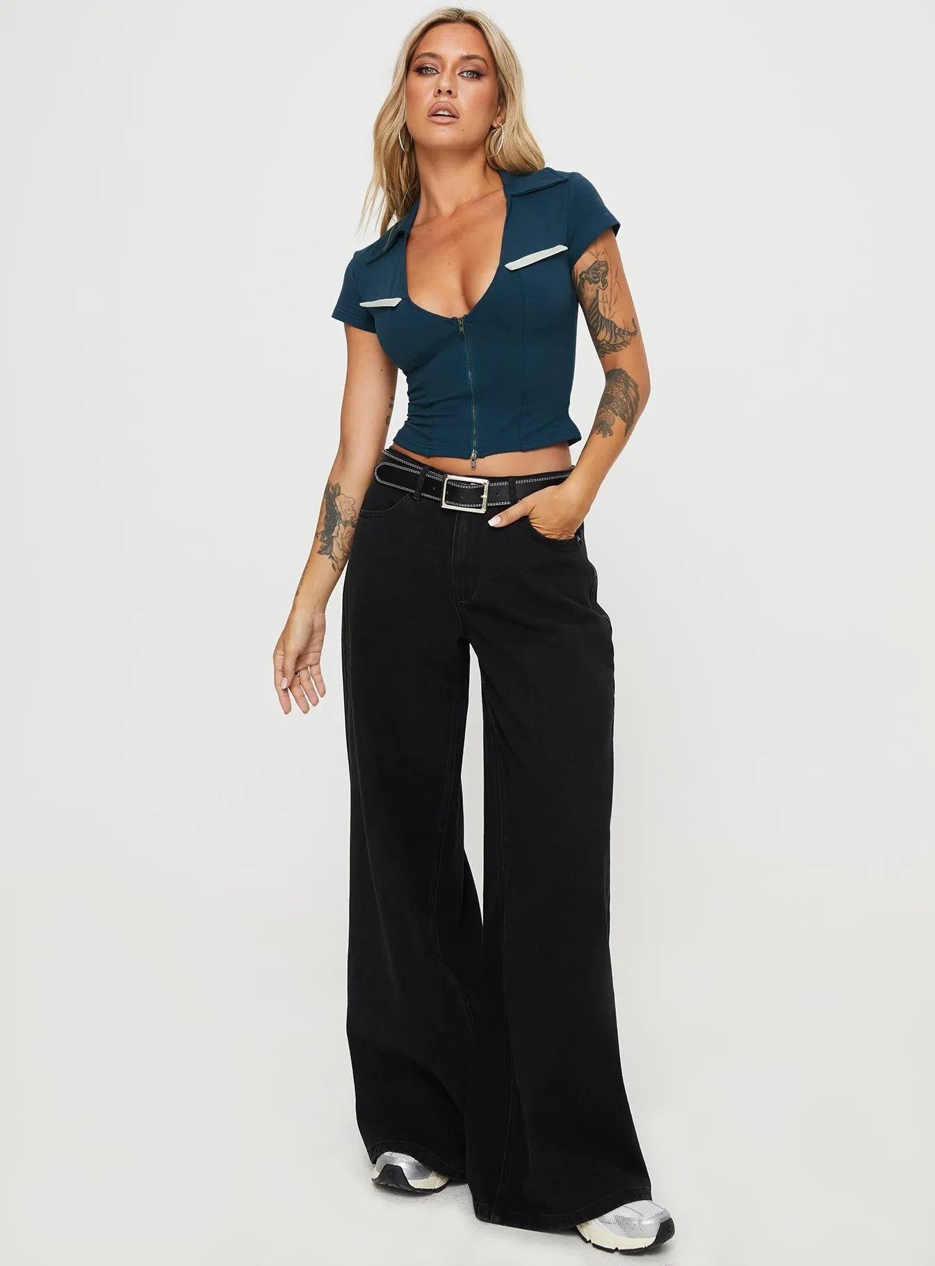 Breathable Flex Fit High Density Fabric 94 Kicker Zip Top Navy