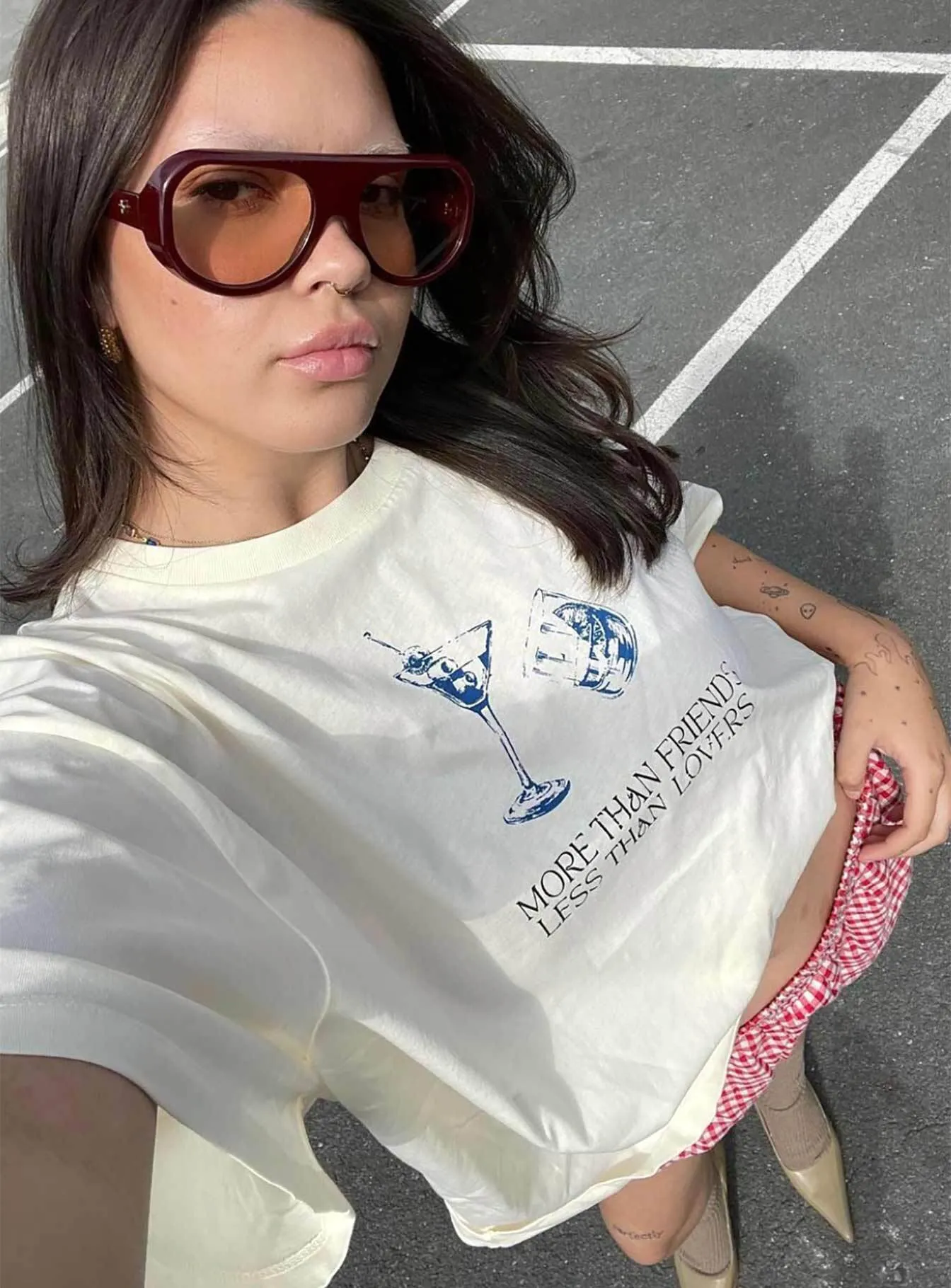 weekday wear More Than Friends Oversized Tee Off White