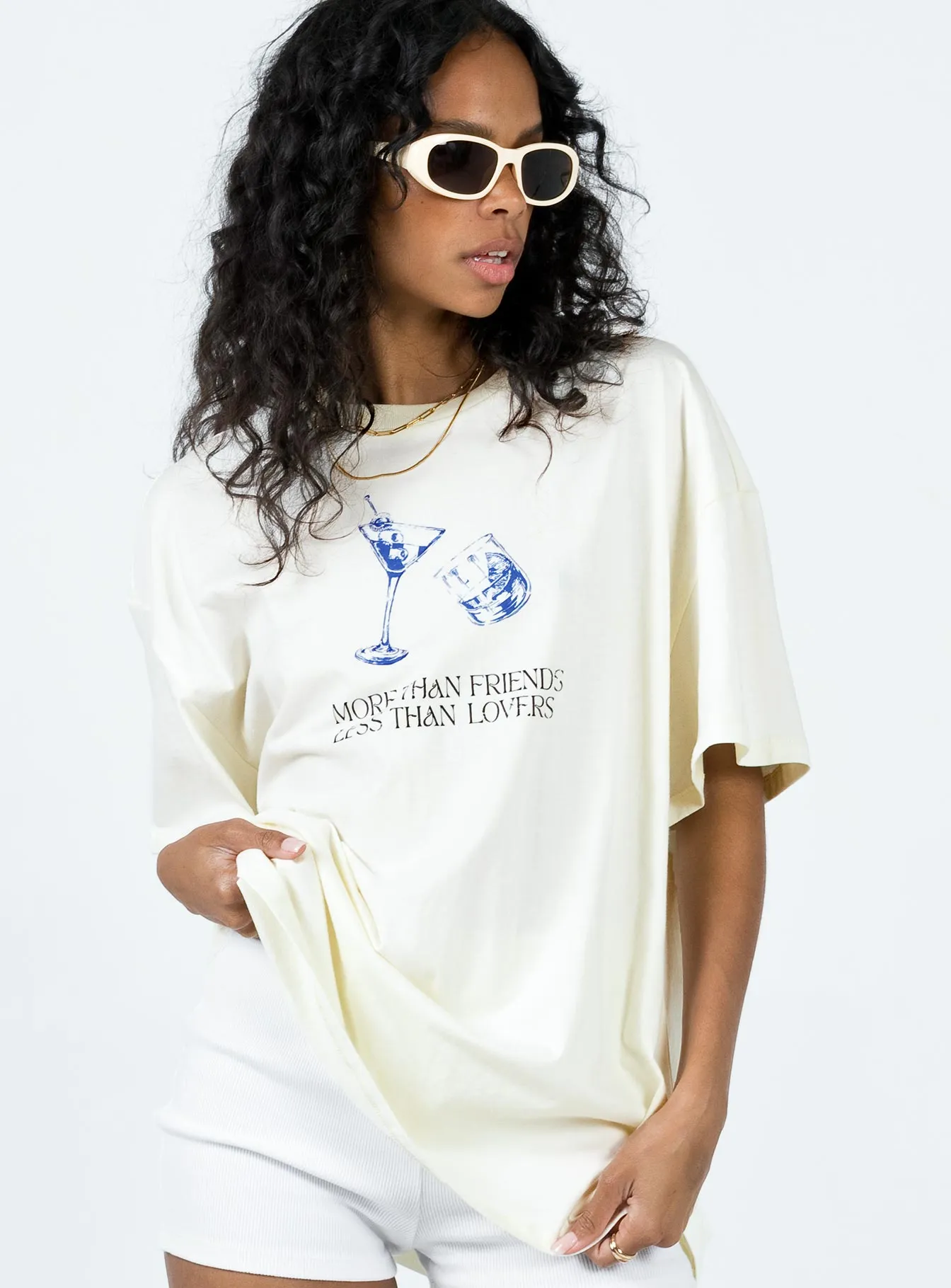 Quick Dry Technology kids' More Than Friends Oversized Tee Off White