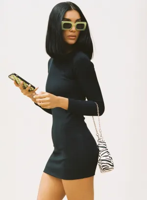 Fitted Look Basic Shape Dear Jane Mini Dress Black