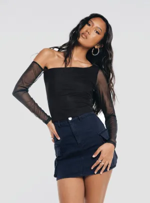 Myrtle Cargo Mini Skirt Navy Pleated design