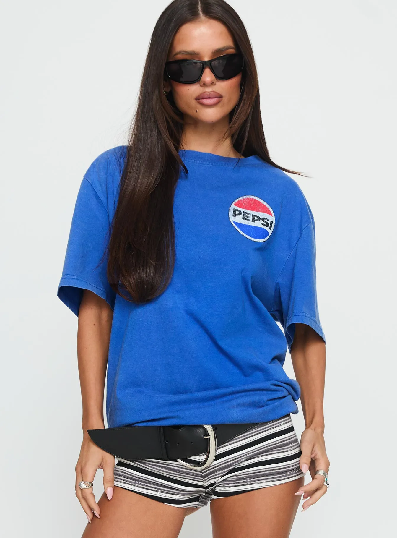 Pepsi Cola Oversized Graphic Top Blue Travel Ready