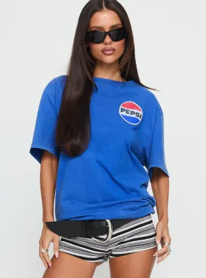 Pepsi Cola Oversized Graphic Top Blue Travel Ready