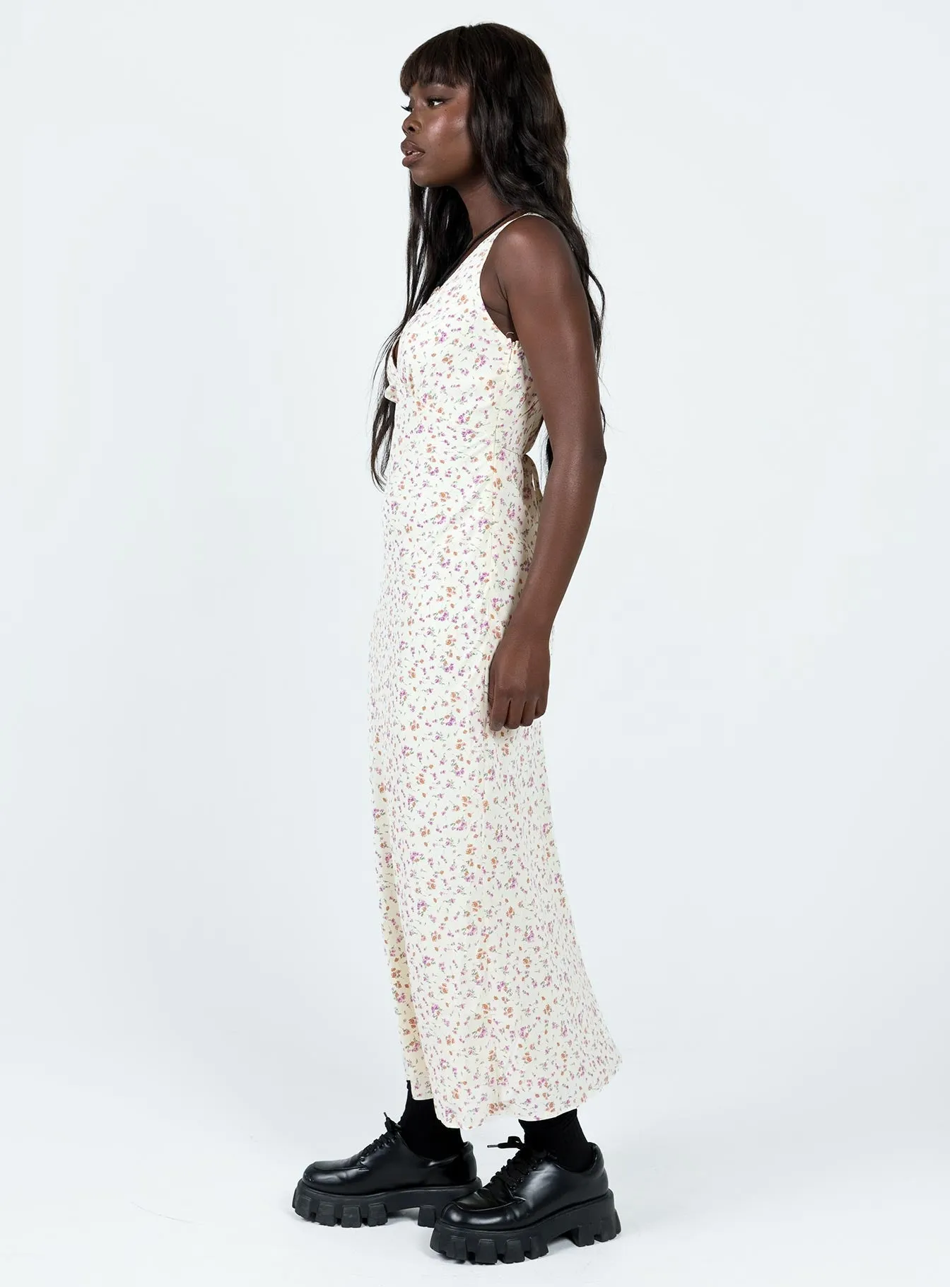 Vibrant color Nellie Maxi Dress Cream