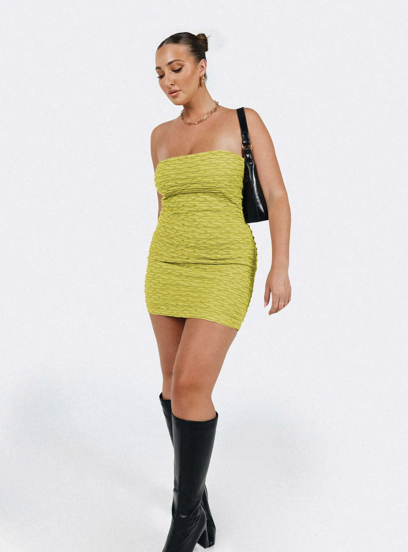 Cecile Strapless Mini Dress Green Resort-Wear