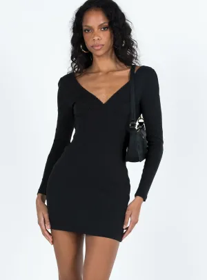 Romantic Style Chele Long Sleeve Mini Dress Black