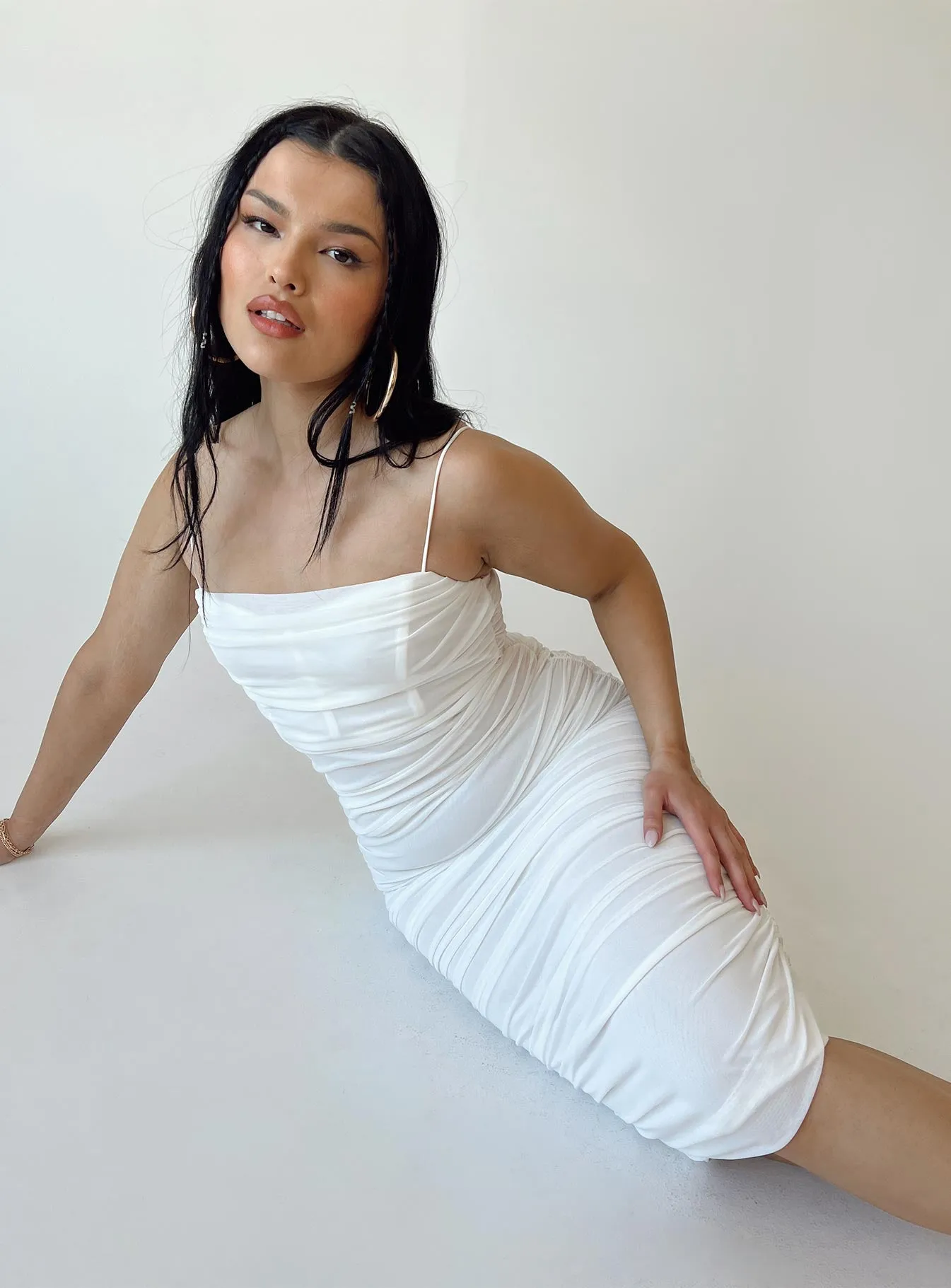 Smart Layer Soft Air Chester Maxi Dress White