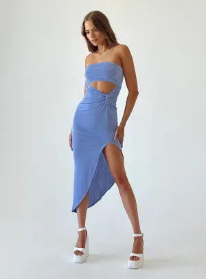 Easy to Wear Smile Glow Zeta Midi Dress Blue
