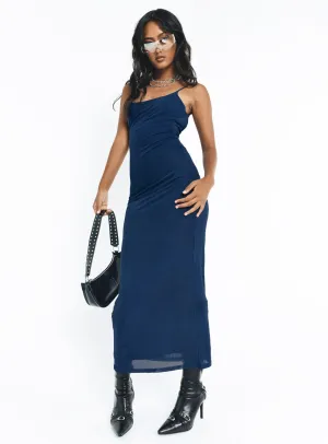 Knox Maxi Dress Navy Bow Soft