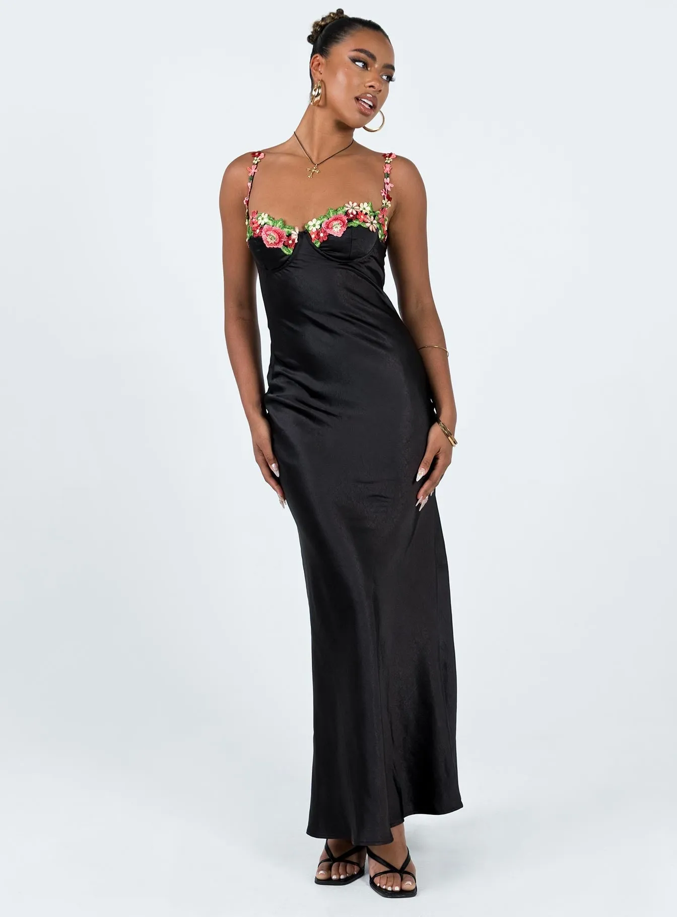 Kenzie Maxi Dress Black Premium Material knee-length