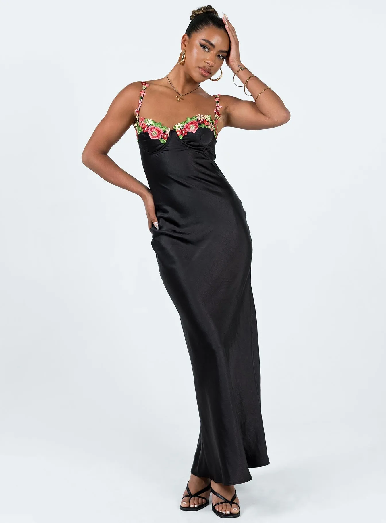 Trendy Waist Kenzie Maxi Dress Black