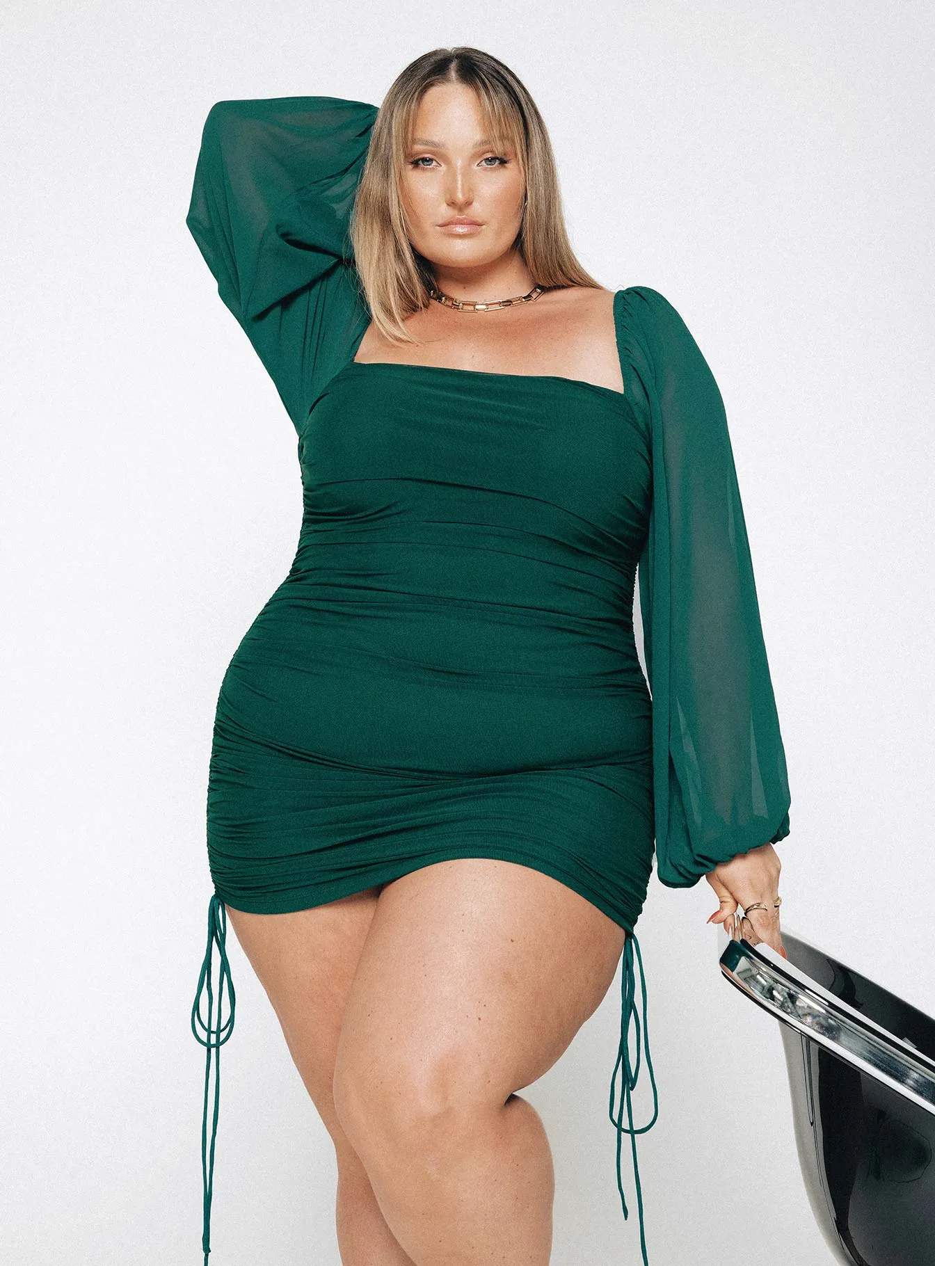 Street Vibe Aleena Mini Dress Green Curve