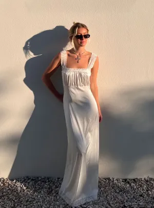 Ballerina Vintage Maxi Dress Porcelain ConvertibleNeckline