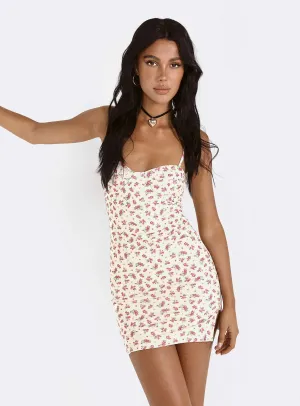 Belladonna Mini Dress Pink Multi / Floral Comfy Fit Silky-Lining
