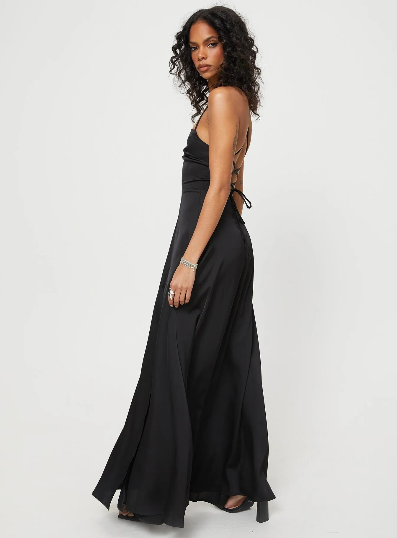Kerwin Maxi Dress Black Layering Fit Bright Bloom