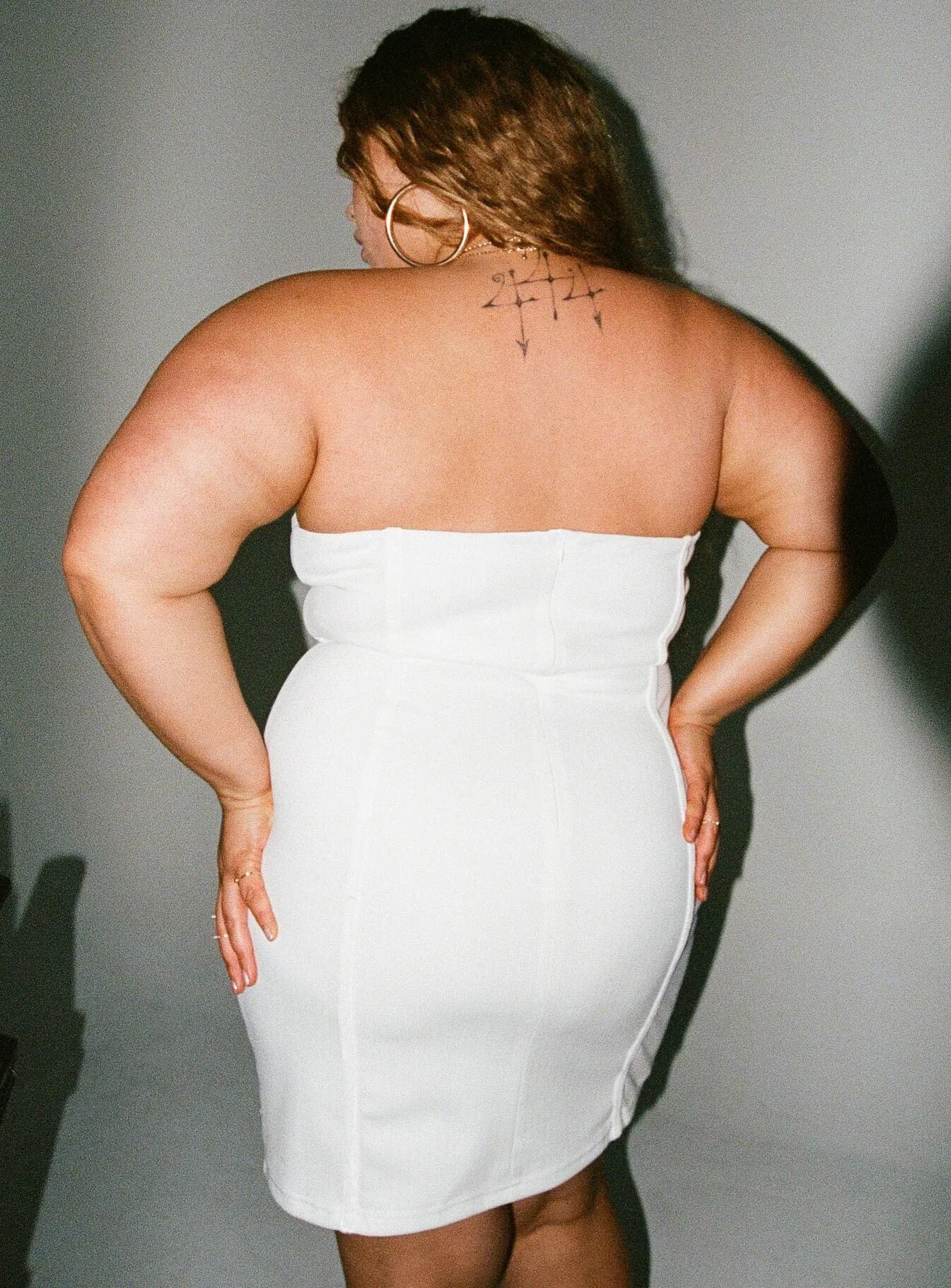 Soft and Smooth Smooth Tone Tristian Mini Dress White Curve