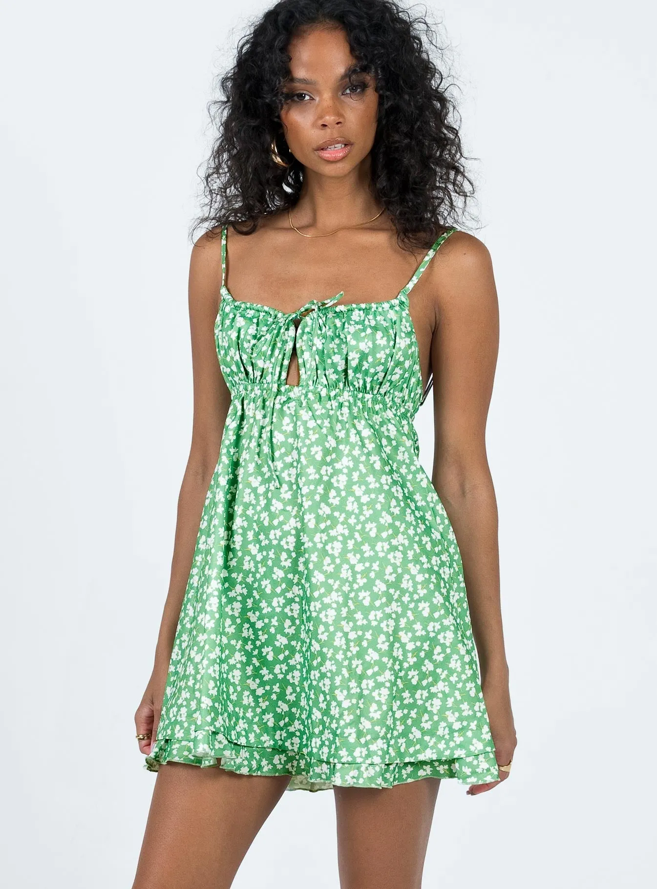 Empress Of Love Green Floral Playful and flirty dress Comfortable shift dress
