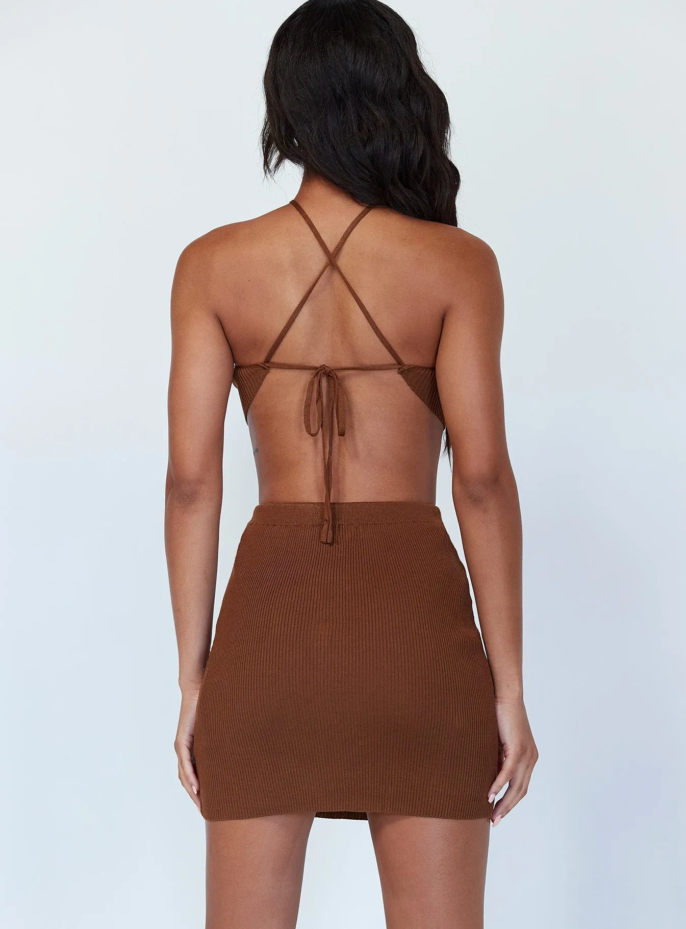 Honey Mini Dress Brown Color Pop