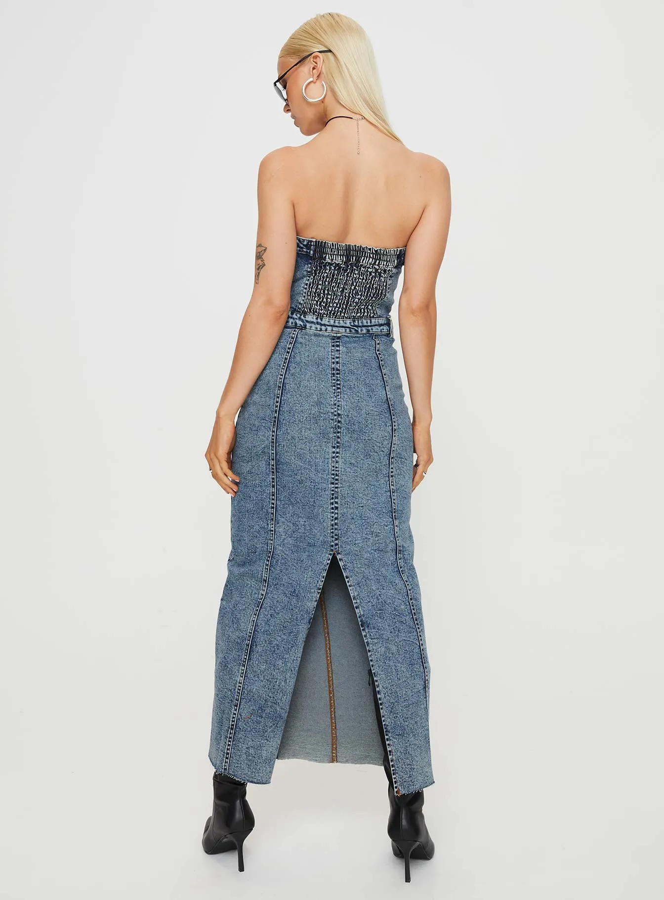 Kasim Denim Maxi Dress Blue Soft Fashion