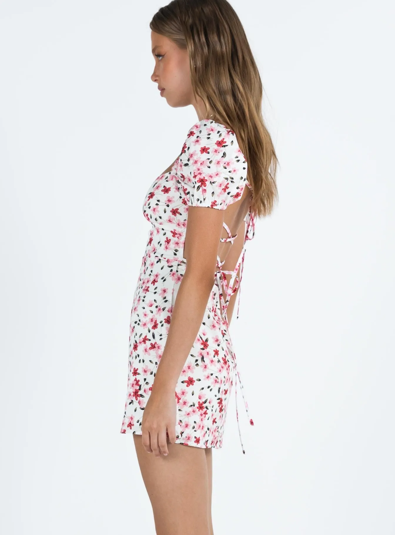 Havena Mini Dress White / Floral Heart Tone