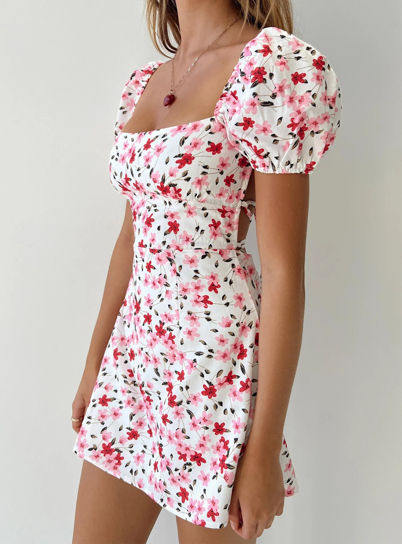 Polite Vibe Chill Style Havena Mini Dress White / Floral