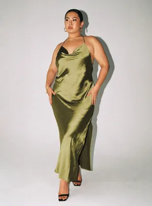 Alissa Midi Dress Green Curve flattering appearance