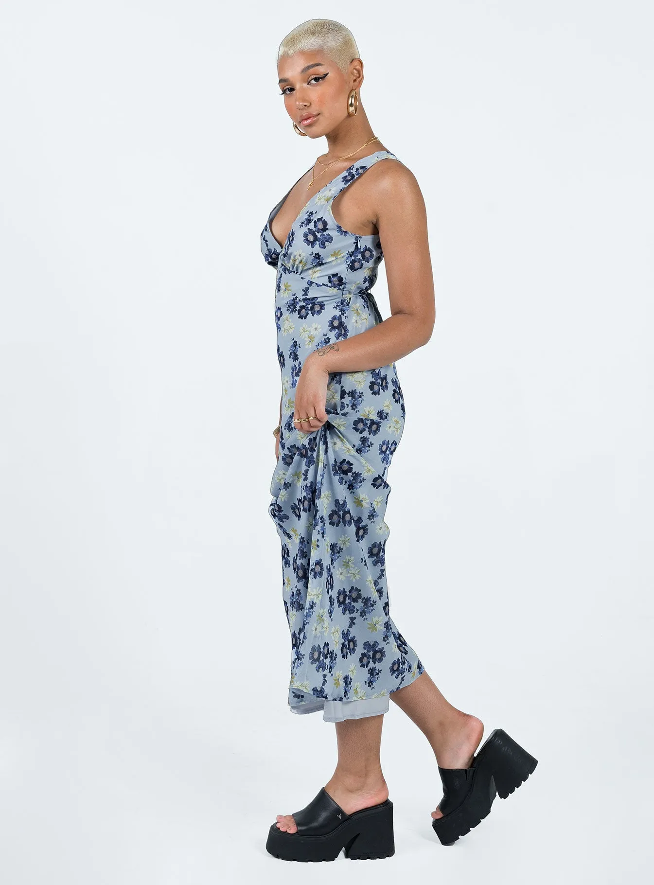 Timeless Beauty Nellie Maxi Dress Blue Floral